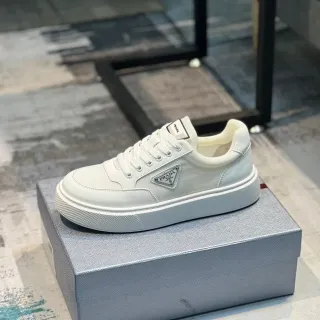 Prada Cloudbust White Gray Low-Top Platform Sole Lifestyle Sneakers