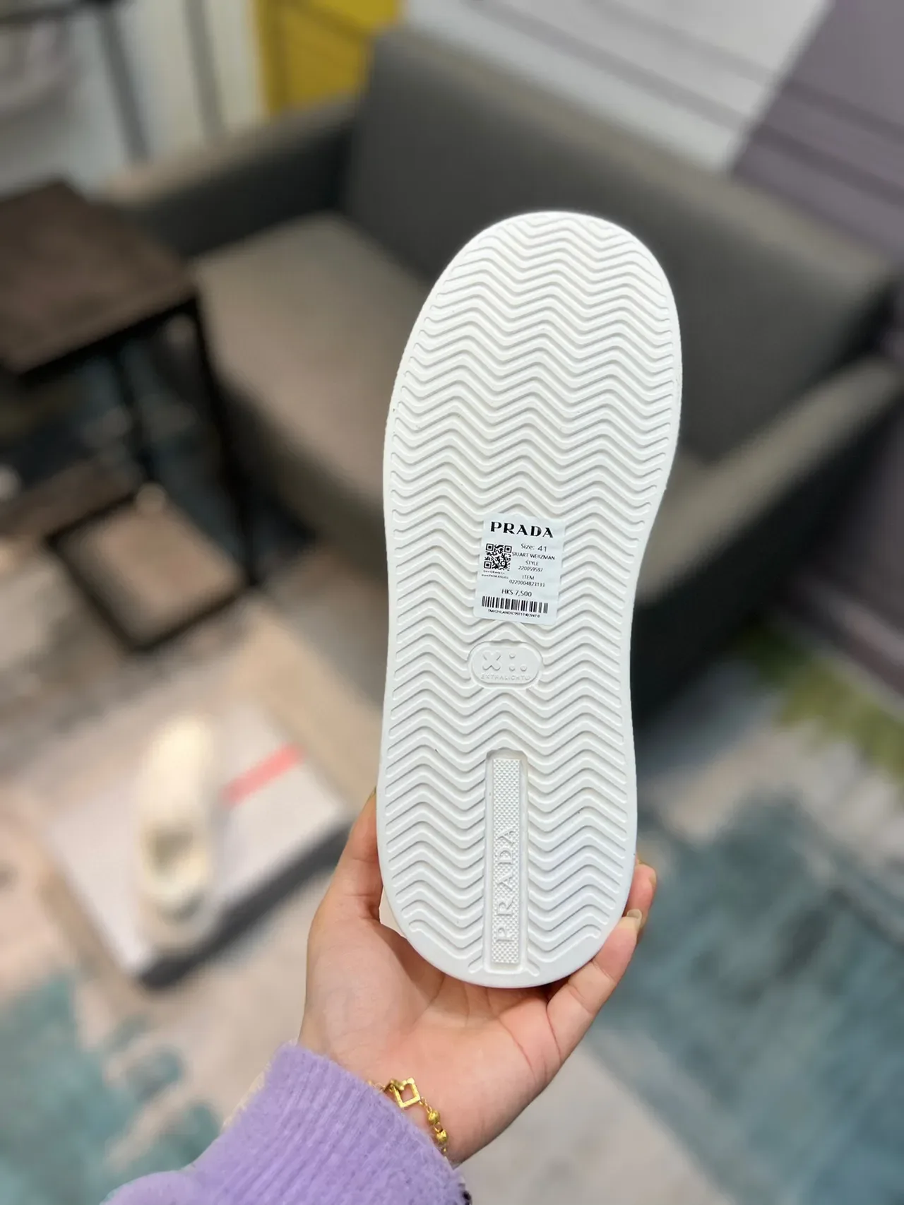 Prada Cloudbust White Gray Low-Top Platform Sole Lifestyle Sneakers 3
