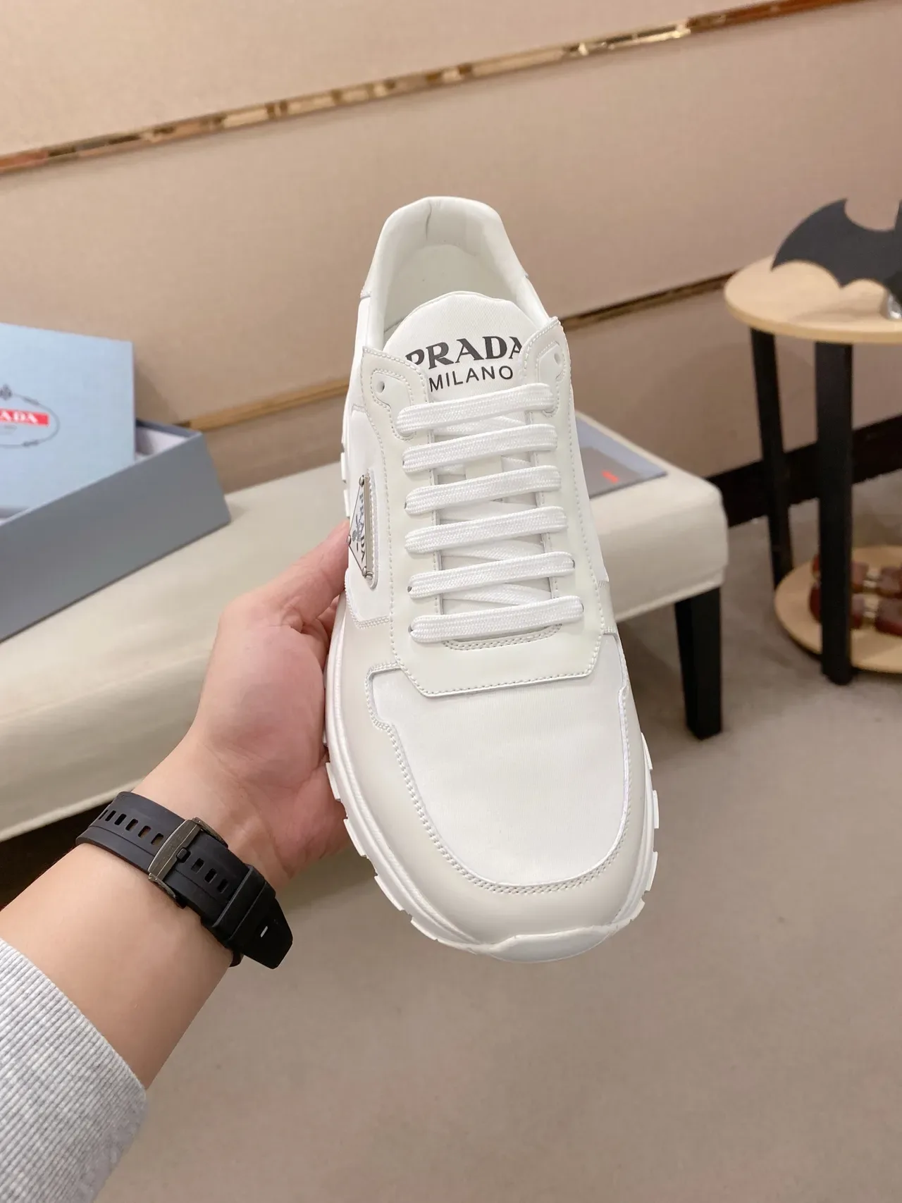 Prada Cloudbust White Leather Lifestyle Sneakers 5