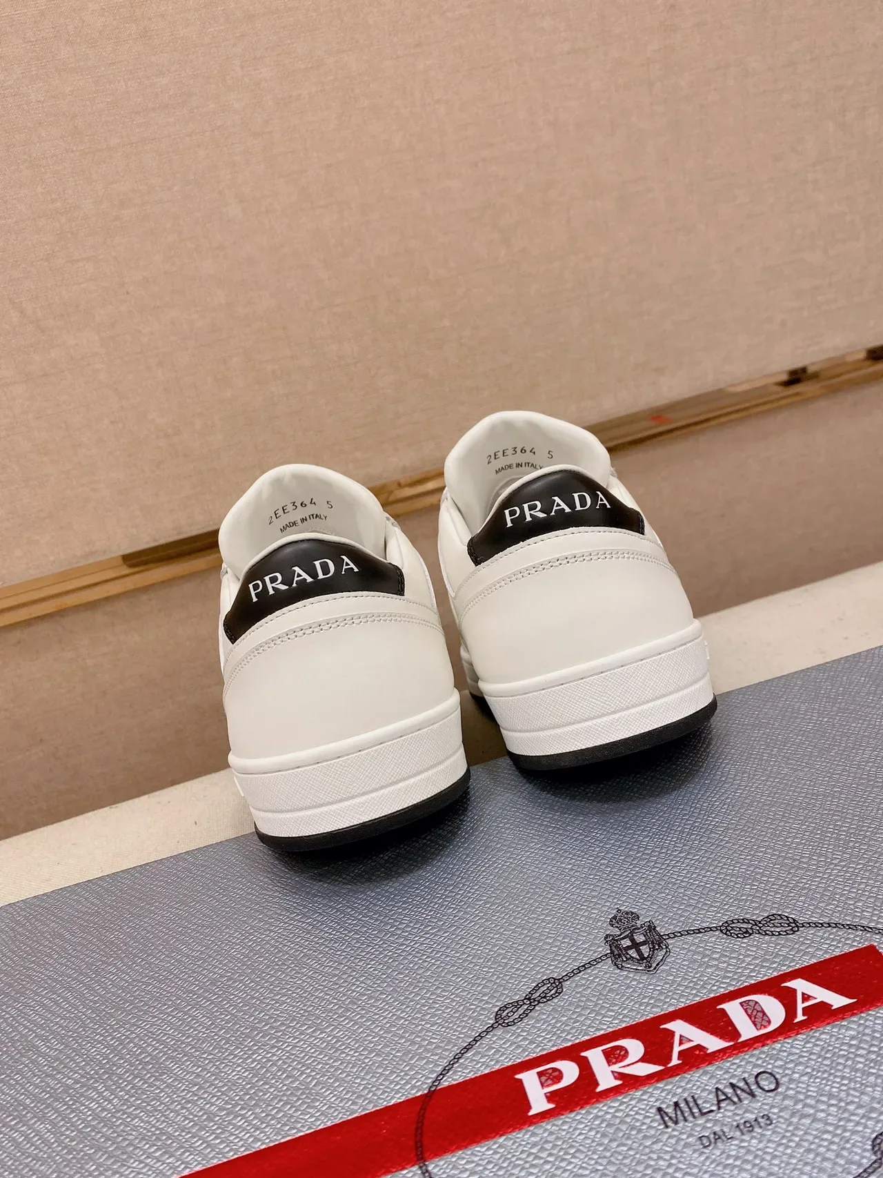 Prada Cloudbust White Leather Perforated Toe Lifestyle Sneakers 3