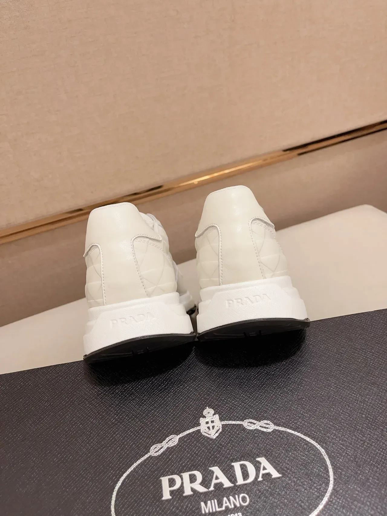 Prada Cloudbust White Quilted Leather Lifestyle Sneakers 3