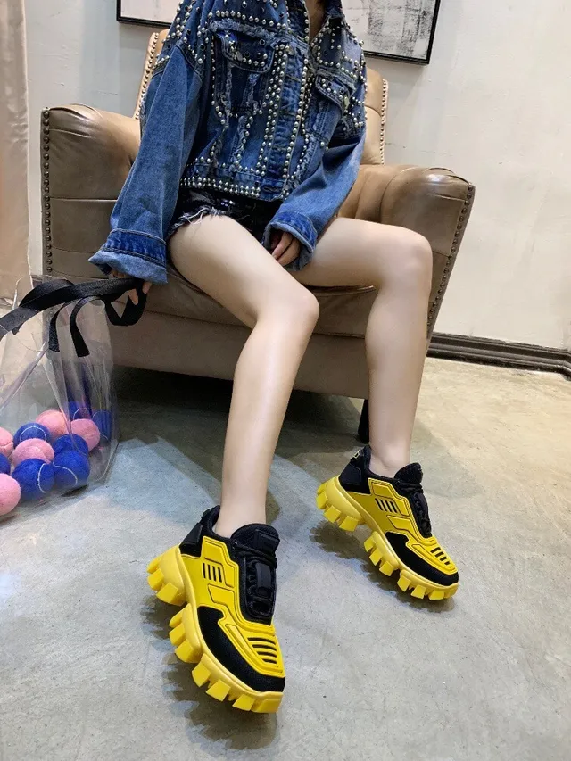 Prada Cloudbust Yellow and Black Chunky Sneakers 2