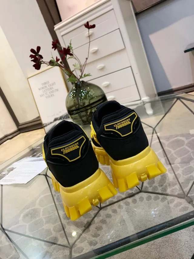 Prada Cloudbust Yellow and Black Chunky Sneakers 4