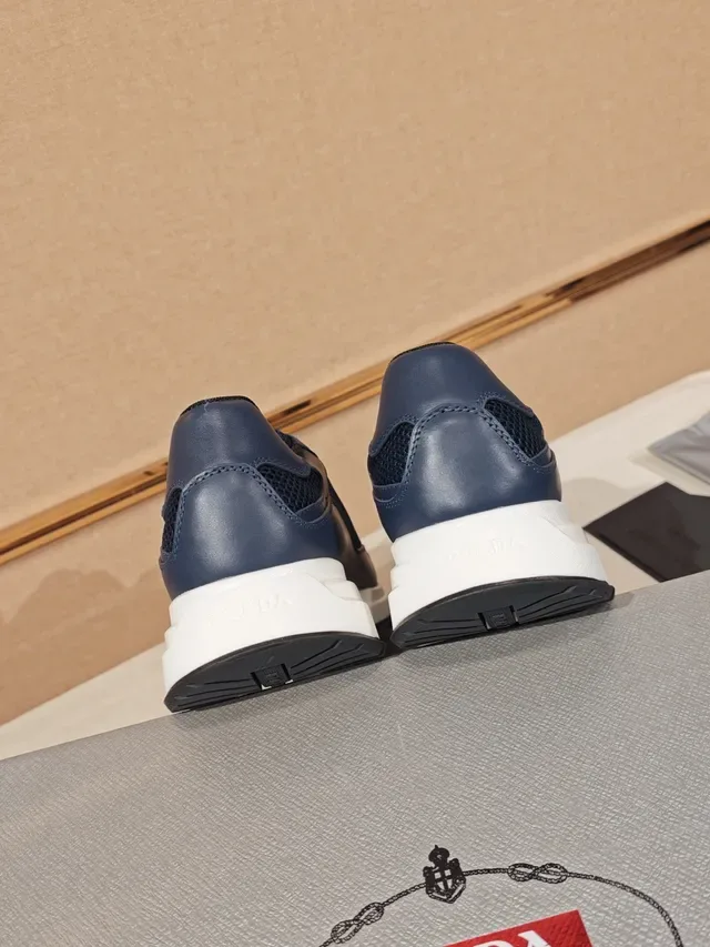 Prada Re-Nylon Runner Navy Blue Leather Mesh Lifestyle Sneakers 3