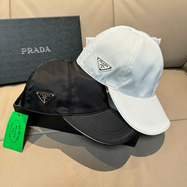 Prada Boné Preto Estruturado de Beisebol 2