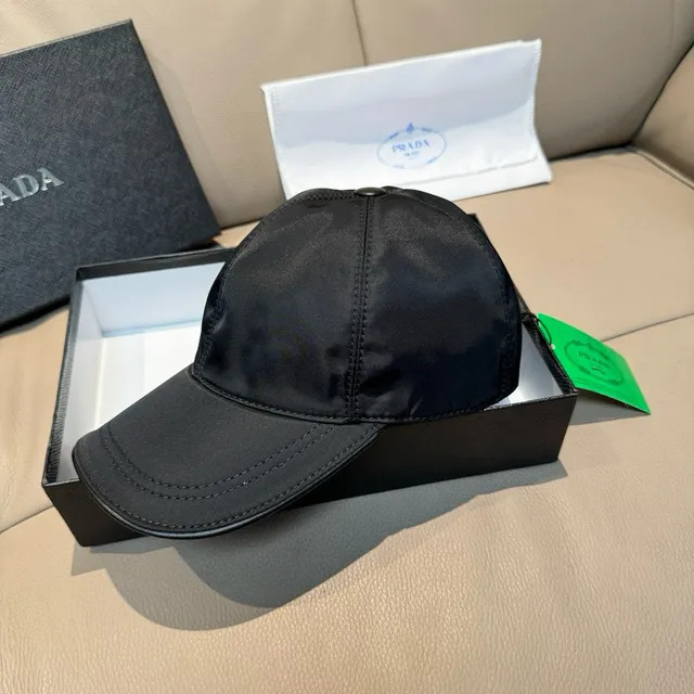Prada Boné Preto Estruturado de Beisebol 6