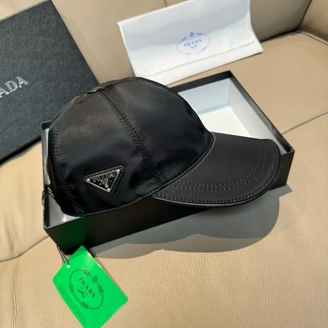 Prada Boné Preto Estruturado de Beisebol 8