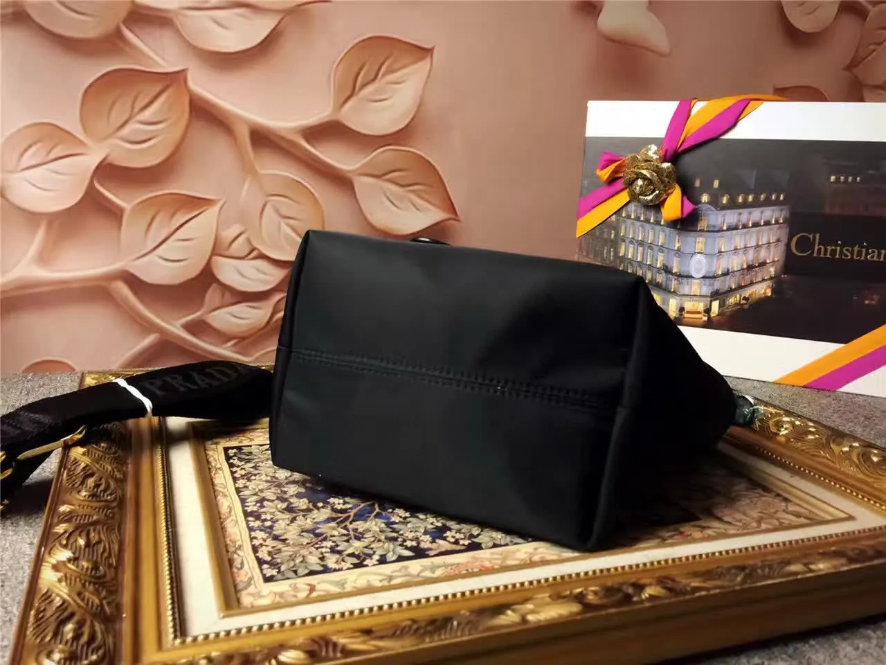 Prada Teddy Bear কালো নাইলন টোট ব্যাগ 6