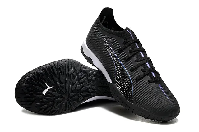 Puma 黑色白色低帮合成针织上部运动鞋 4