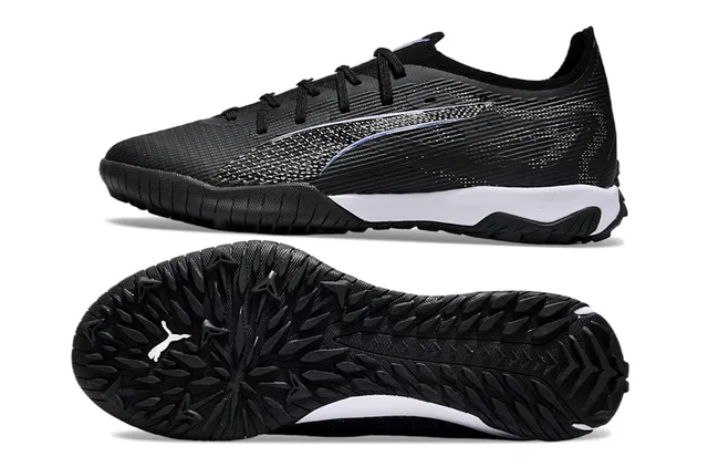 Puma 黑色白色低帮合成针织上部运动鞋 6