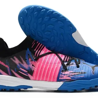 Puma Future Z नीला गुलाबी बुनकर सॉक कॉलर टेक्स्चर्ड सिंथेटिक ओवरले जूते