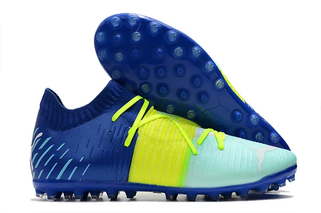 Puma Future Z Chaussures de football orange et jaune avec upper en knit, ajustement sock-fit, cage à lacets intégrée, terrain ferme 6