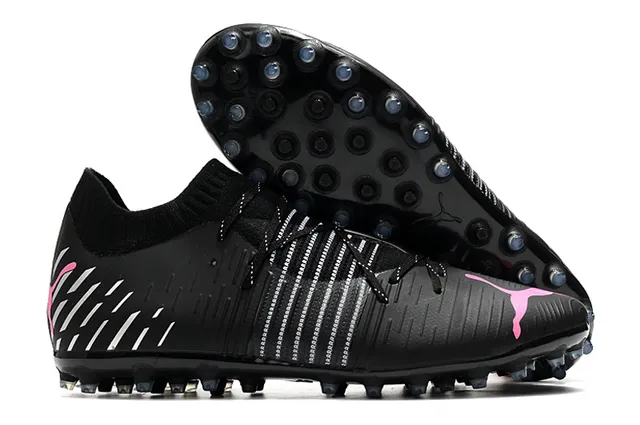 Puma Future Z Chaussures de football orange et jaune avec upper en knit, ajustement sock-fit, cage à lacets intégrée, terrain ferme 9
