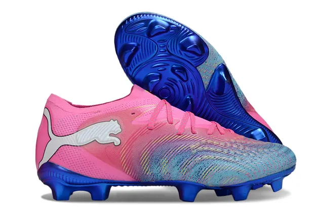 Puma Future Z 粉蓝低帮合成革面渐变配色 Firm-Ground 足球鞋 1