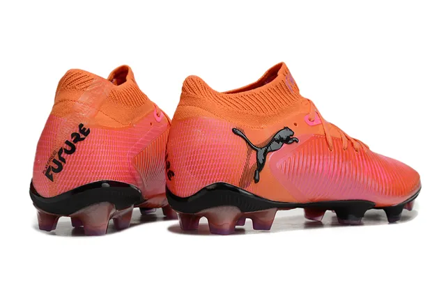 Puma Sapatos de Futebol Laranja Rosa Sock-Fit Colar Tricot Texturado Sintético Antepé Solo Firme 5
