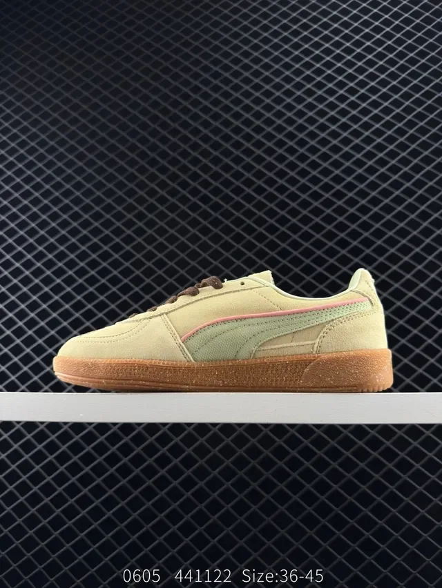 Puma Palermo Beige Green Pink tênis lifestyle 6