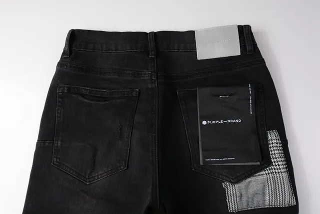 Purple Brand Shorts de denim negro lavado desgastado 6