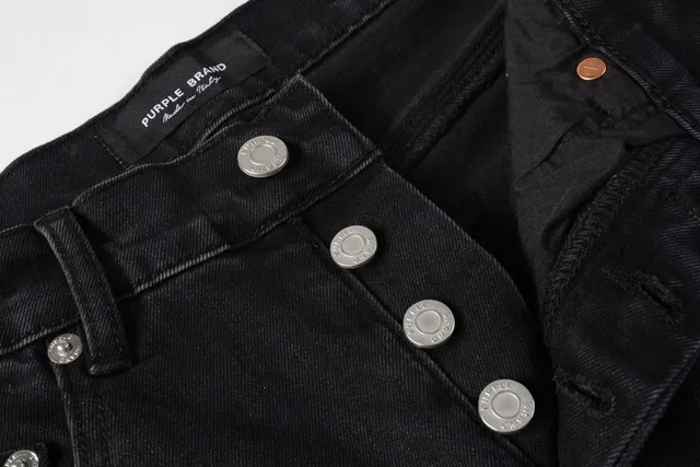 Purple Brand Shorts de denim negro lavado desgastado 8