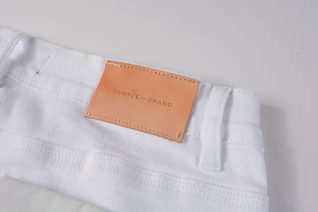 Purple Brand بناطيل جينز ممزقة ضيقة البنة أبيض أصفر 7