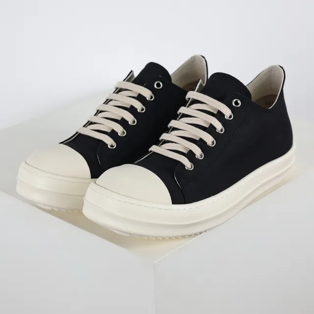 Rick Owens DRKSHDW Geobasket zapatillas plataforma estilo de vida de lona negra 2