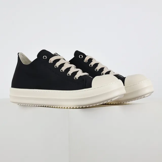 Rick Owens DRKSHDW Geobasket zapatillas plataforma estilo de vida de lona negra 3