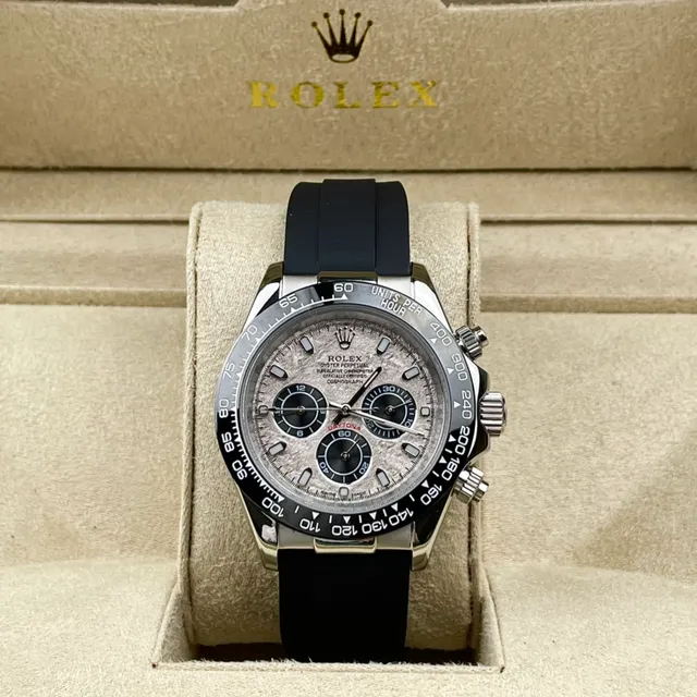 Rolex Cosmograph Daytona मेटियोराइट डायल काली रबर पट्टी यांत्रिक घड़ी 2