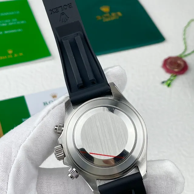 Rolex Cosmograph Daytona मेटियोराइट डायल काली रबर पट्टी यांत्रिक घड़ी 6