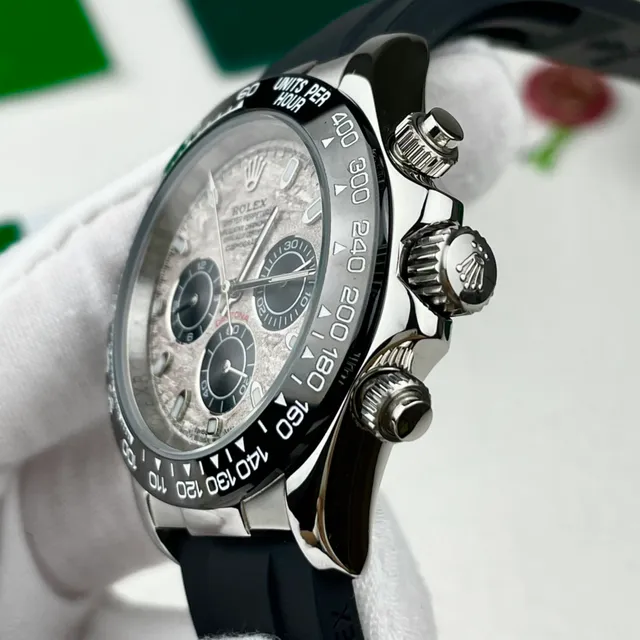 Rolex Cosmograph Daytona मेटियोराइट डायल काली रबर पट्टी यांत्रिक घड़ी 7