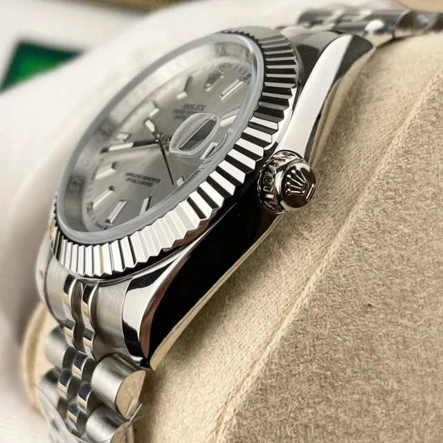 Rolex Datejust Acero Inoxidable Esfera Plateada Reloj Mecánico 4
