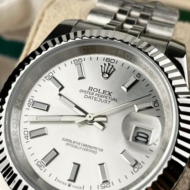 Rolex Datejust Acero Inoxidable Esfera Plateada Reloj Mecánico 6