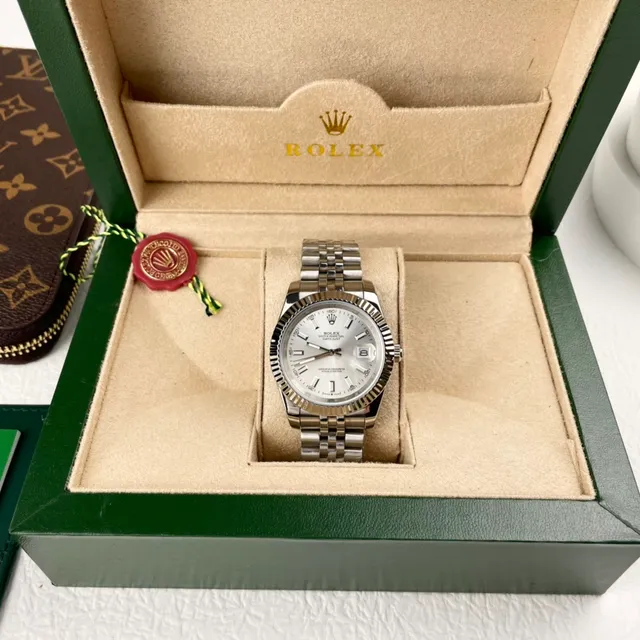 Rolex Datejust Acero Inoxidable Esfera Plateada Reloj Mecánico 7
