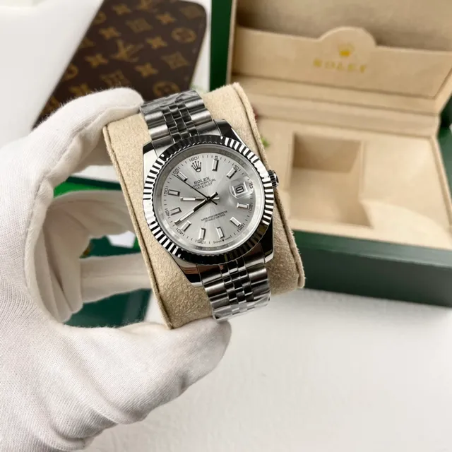 Rolex Datejust Acero Inoxidable Esfera Plateada Reloj Mecánico 8
