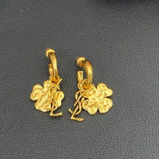 Saint Laurent Clover YSL Monogram Gold-Tone Hoop Earrings — Saint Laurent Earrings photo from the Yupoo catalog