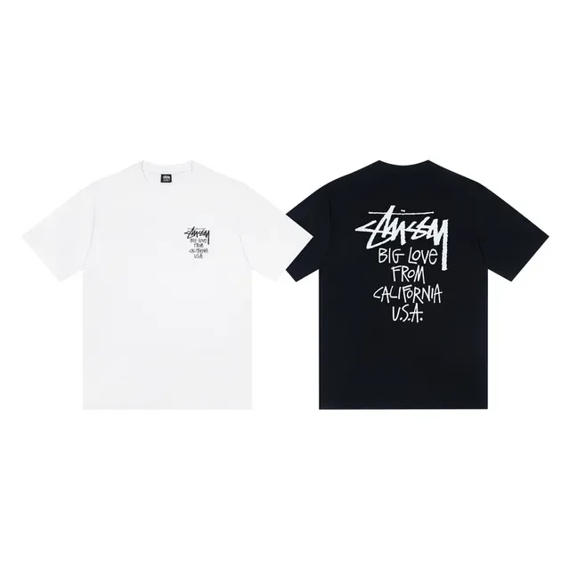 Camiseta blanca Stussy Stock Logo Big Love From California USA 2