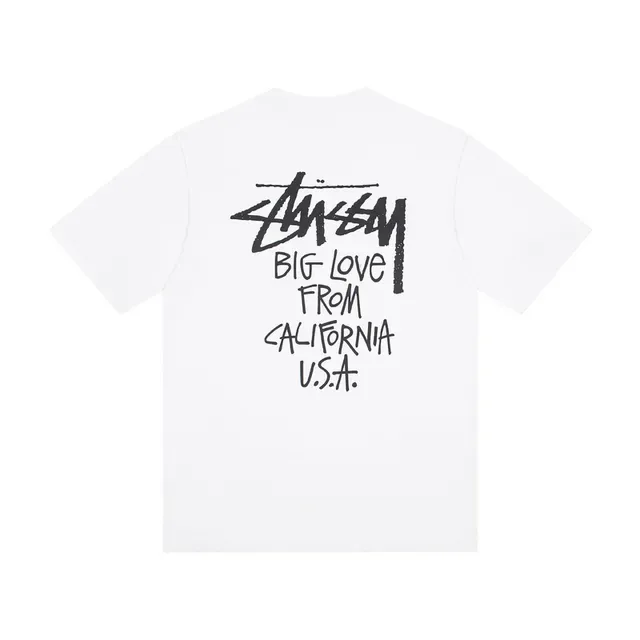 Camiseta blanca Stussy Stock Logo Big Love From California USA 5