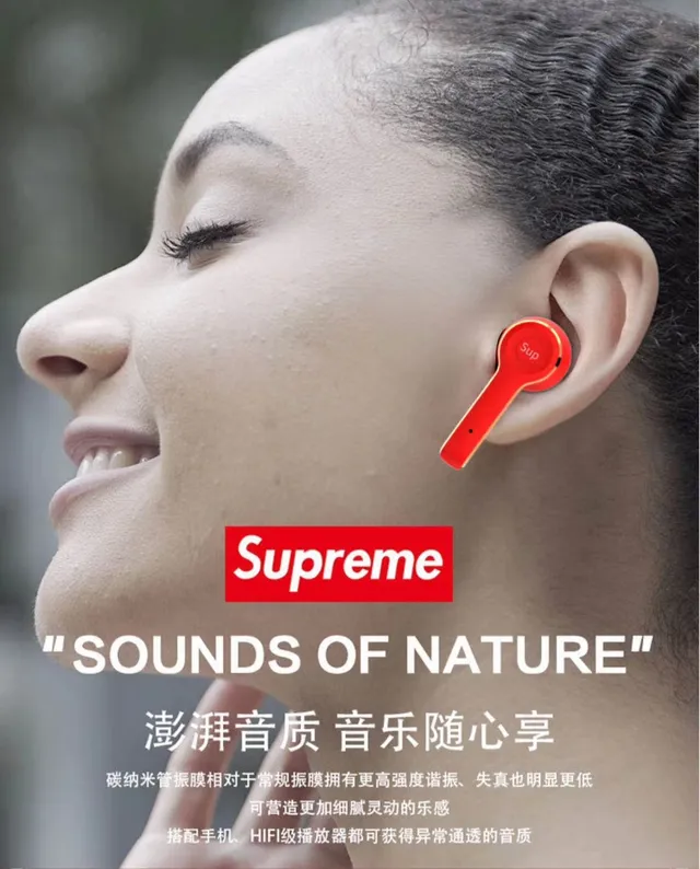 Supreme TWS-L3 लाल सोना मैट फिनिश एकेंट ट्रिम TWS ईयरबड्स 2