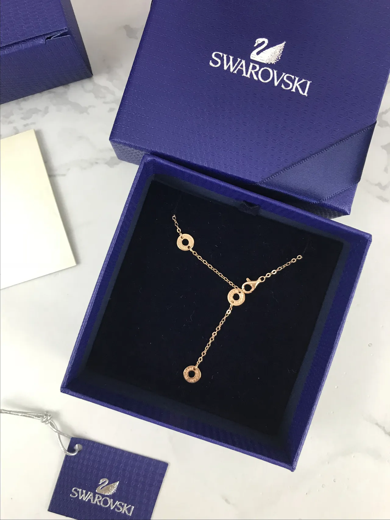 Swarovski পালক আকৃতির পেভে ক্রিস্টাল রোজ গোল্ড টোন হার 2