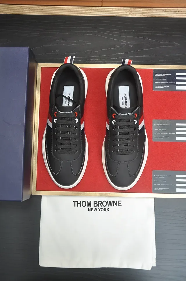 Thom Browne Classic Stripe Black Red White Navy Lifestyle Sneakers 5