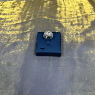Tiffany & Co. चाँदी नौसेना Pavé-Set गोलाकार अंगूठी