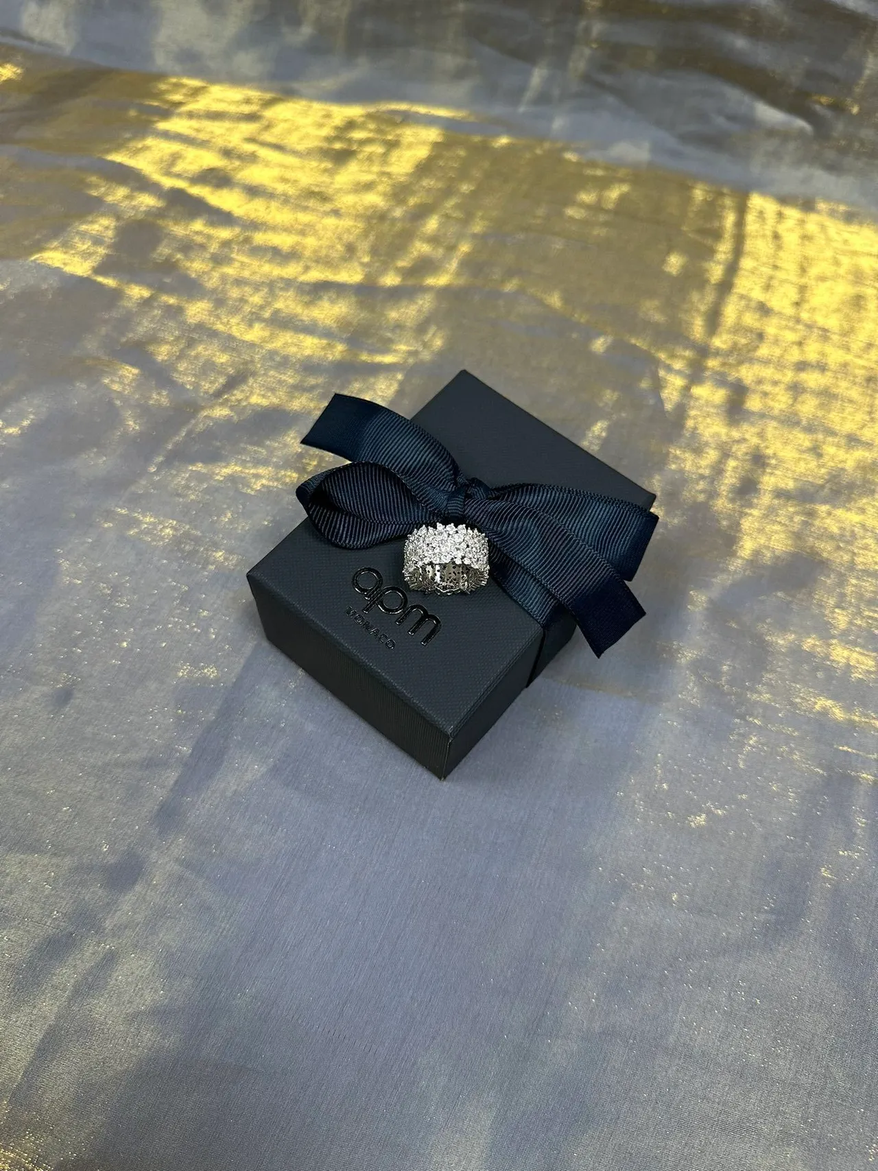 Tiffany & Co. 银色海军色 Pavé-Set 穹顶形戒指 7