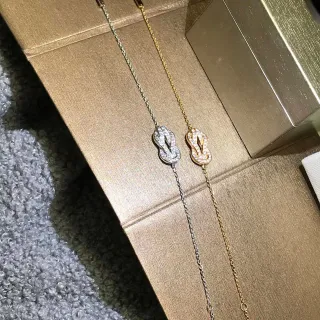 Tiffany & Co. गाँठ सोना चाँदी पेंडेंट पावे-सेट डायमंड्स कंगन