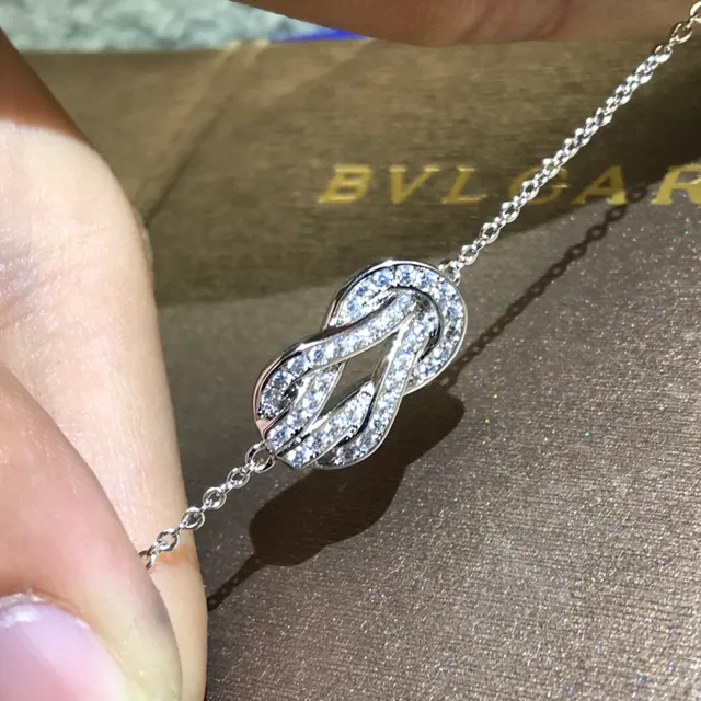 Tiffany & Co. गाँठ सोना चाँदी पेंडेंट पावे-सेट डायमंड्स कंगन 4