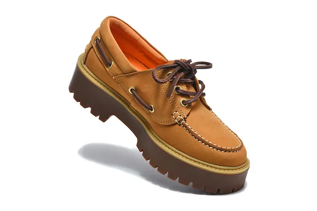 Timberland bordeaux marron moc-toe coutures œillets métal D-Ring chaussures bateau 7