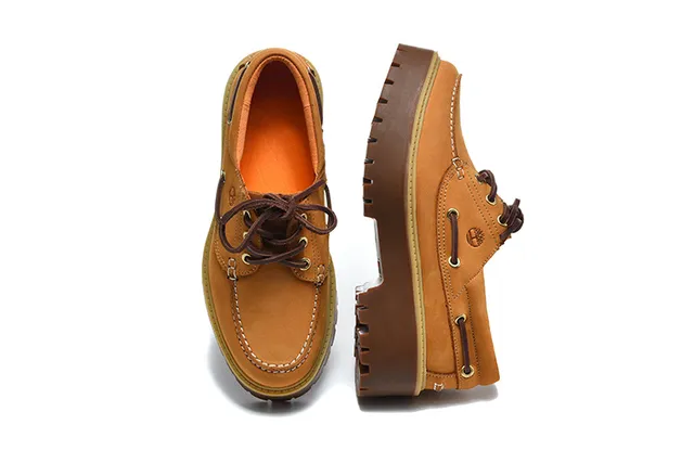 Timberland bordeaux marron moc-toe coutures œillets métal D-Ring chaussures bateau 8