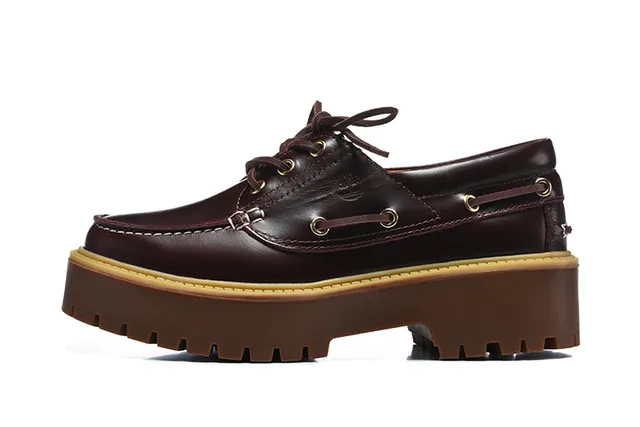 Timberland bordeaux marron moc-toe coutures œillets métal D-Ring chaussures bateau 11