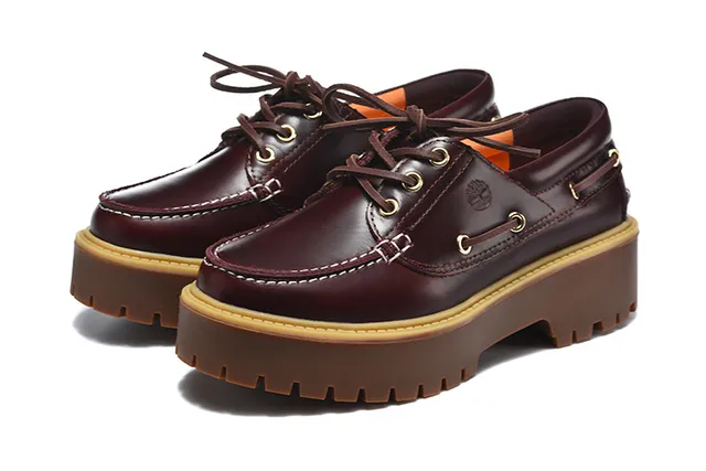 Timberland bordeaux marron moc-toe coutures œillets métal D-Ring chaussures bateau 13