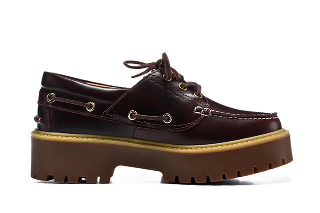 Timberland bordeaux marron moc-toe coutures œillets métal D-Ring chaussures bateau 14