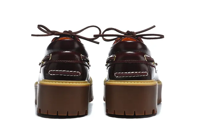 Timberland bordeaux marron moc-toe coutures œillets métal D-Ring chaussures bateau 17