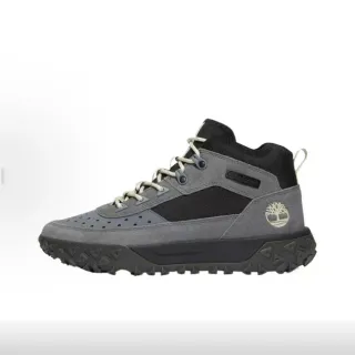 Timberland Gray and Black Perforated Mid-Cut Hiking Boots