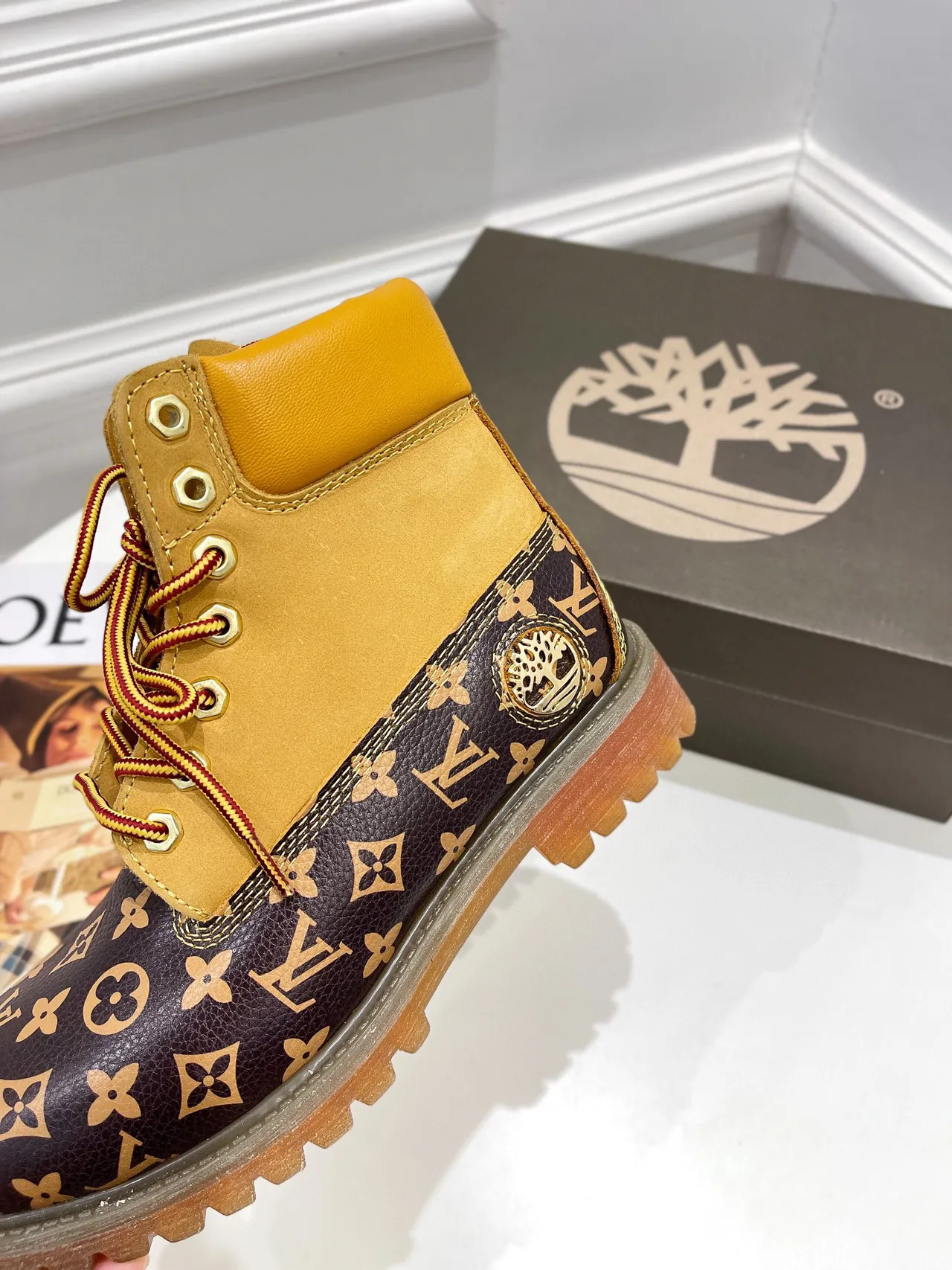 Timberland Premium 6-Inch Monogram-Print Work Boots 4